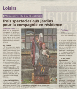 Matin Brun, trois spectacles aux jardins de Valloires