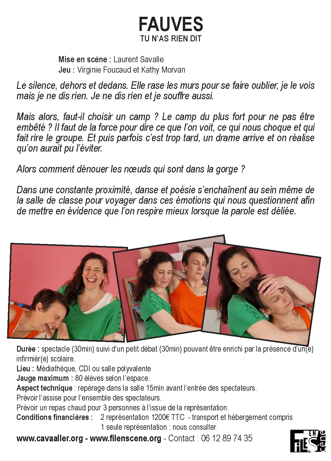 Carte postale Fauves tu n'as rien dit_Page_2 Fauves, une création 2024 de notre compagnie partenaire, la Cie Ça Va Aller